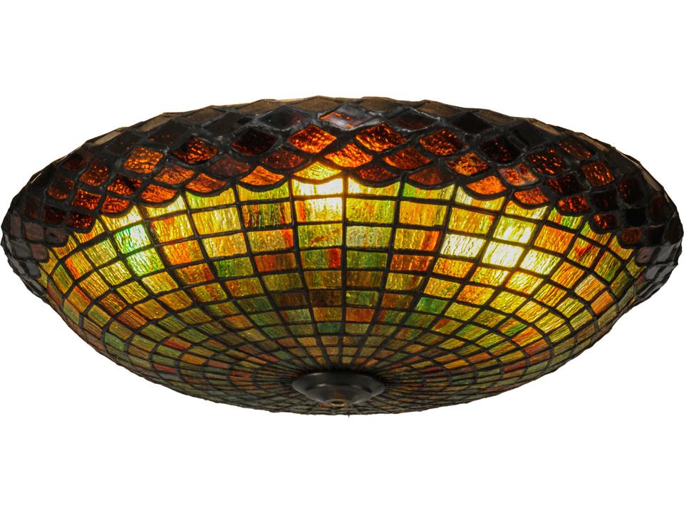 Tiffany Acorn Stained Glass Lamp Shade 18-Inch Wide Multi-Color