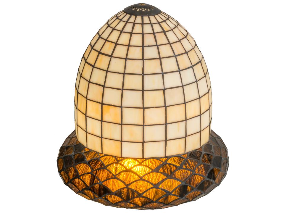 Acorn Art Glass Lighting Shade in Autumn Beige and Bark Brown
