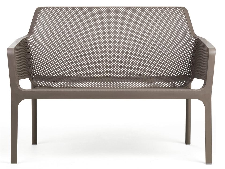 Net 2-Seater Outdoor Bench in Tortora Taupe