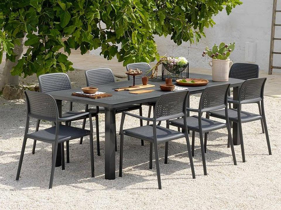 Bora Resin Antracite Outdoor Patio Dining Set