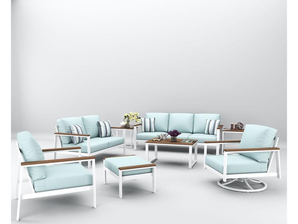 Hanover Slat White 7 Piece Patio Set