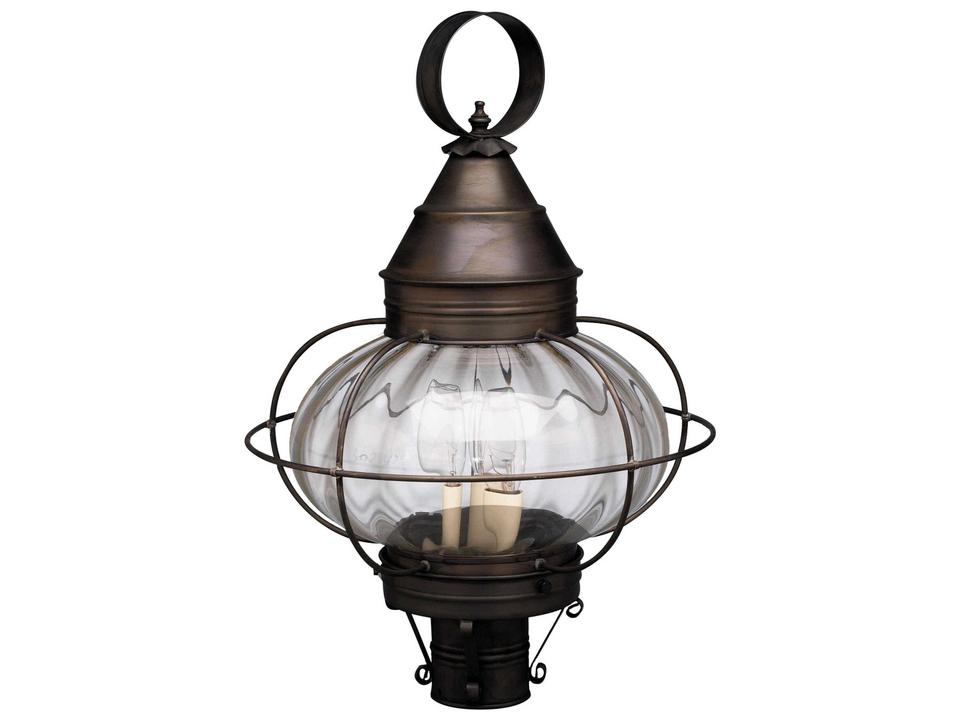 Caged Onion Outdoor Post Light Handmade Wet Rated