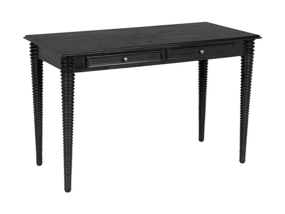 Leonardo 49-Inch Mindi Wood Desk in Charcoal Black