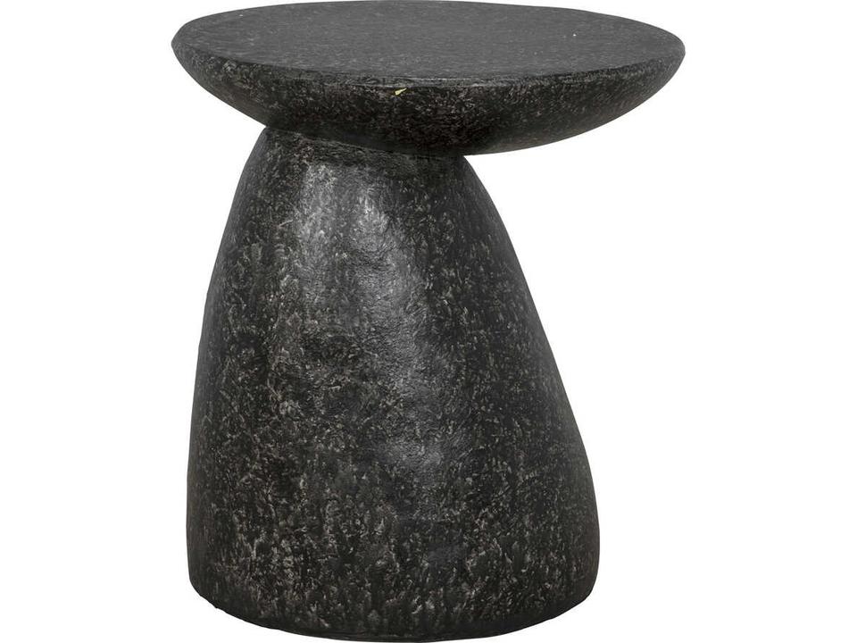 Kurokawa Round End Side Table in Black Fiber Cement