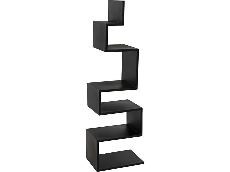 Laszlo Metal Bookcase in Matte Black Steel Industrial