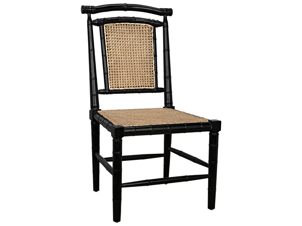 Colonial Mahogany Wood Black Side Dining Chair