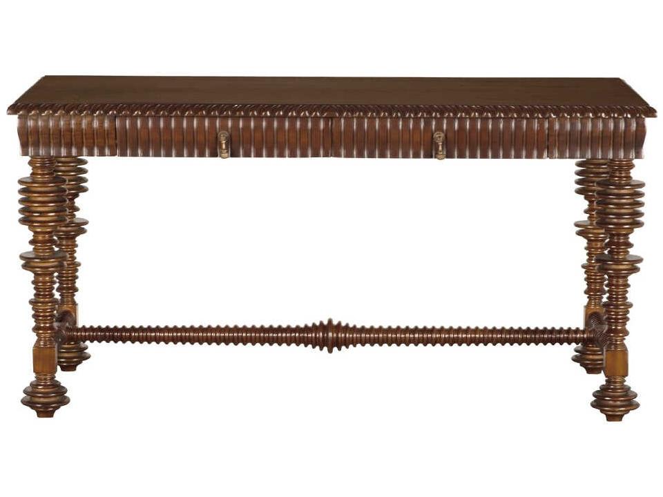 Portuguese Hand Rubbed Brown Mahogany Wood Writing Desk