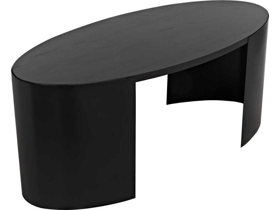 Marigold Desk Ebony Walnut with Black Steel Base