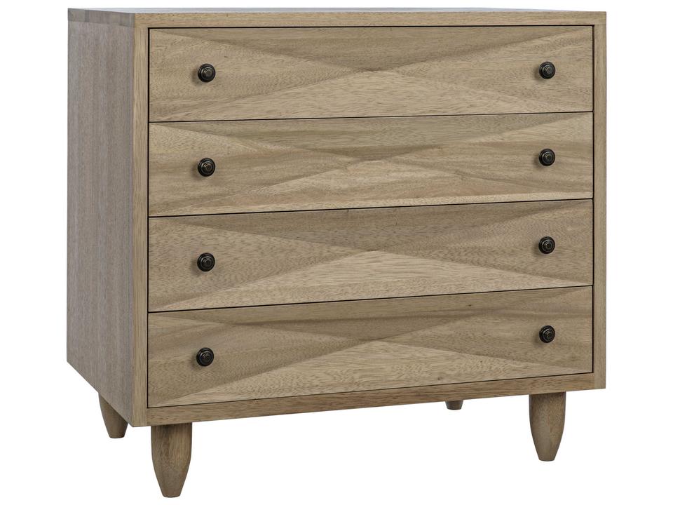 Diamond 4-Drawer Walnut and Veneer Dresser Washed Walnut