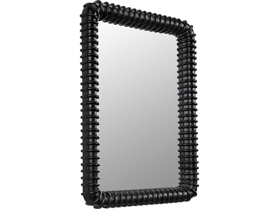 Toshi Rounded Rectangle Wall Mirror in Hand Rubbed Black Mahogany