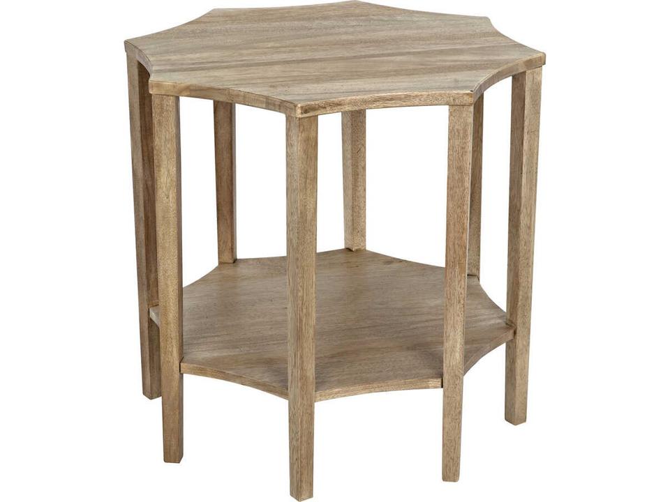 Ariana Octagonal End Table in Washed Walnut