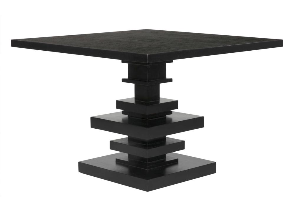 Corum 42-Inch Square Dining Table in Hand Rubbed Black