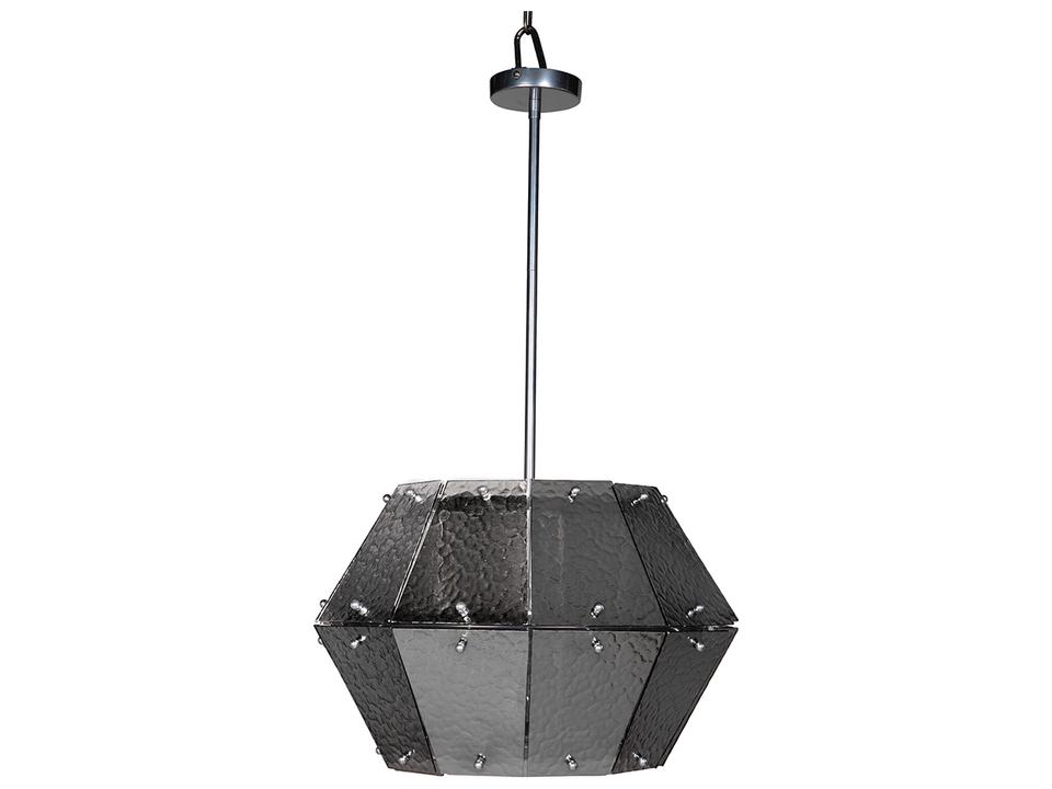 5-Light Obsidian Chandelier Chrome Geometric