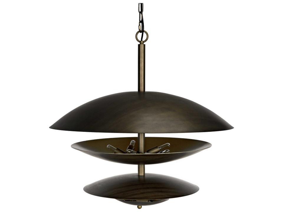 8-Light Nora Chandelier in Aged Brass Metal