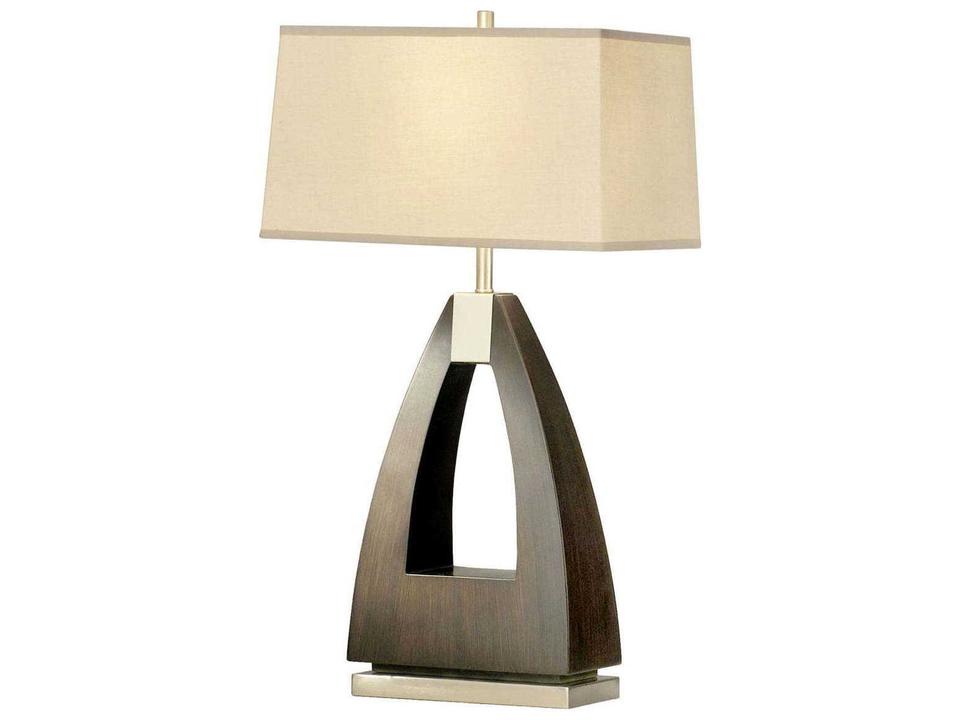 Trina Table Lamp in Pecan and Brushed Nickel