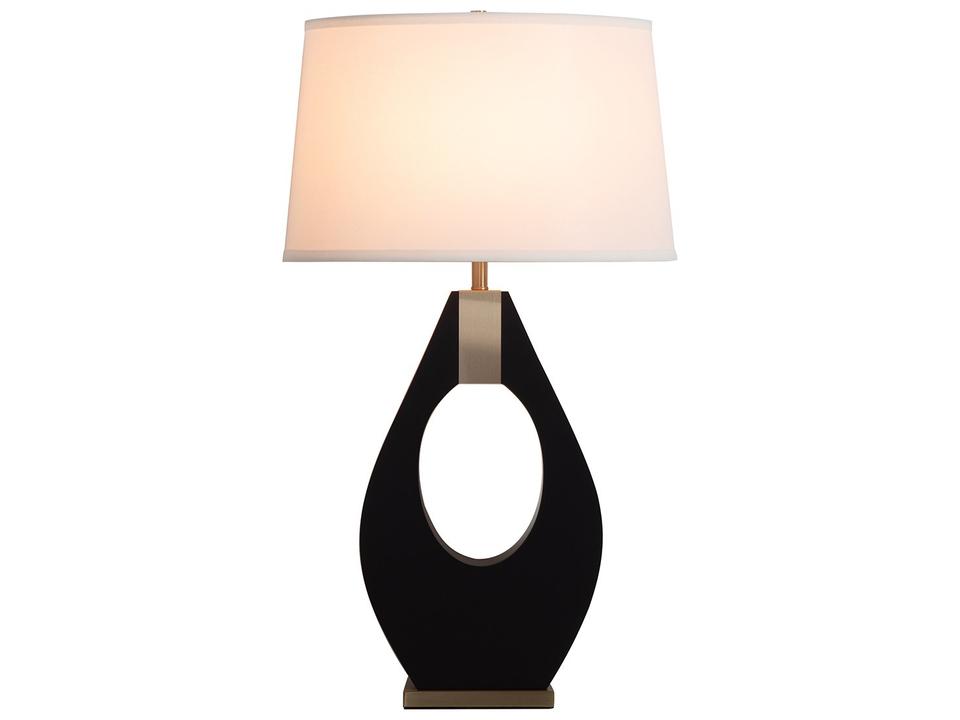 Pearson Table Lamp in Ebony and Weathered Brass