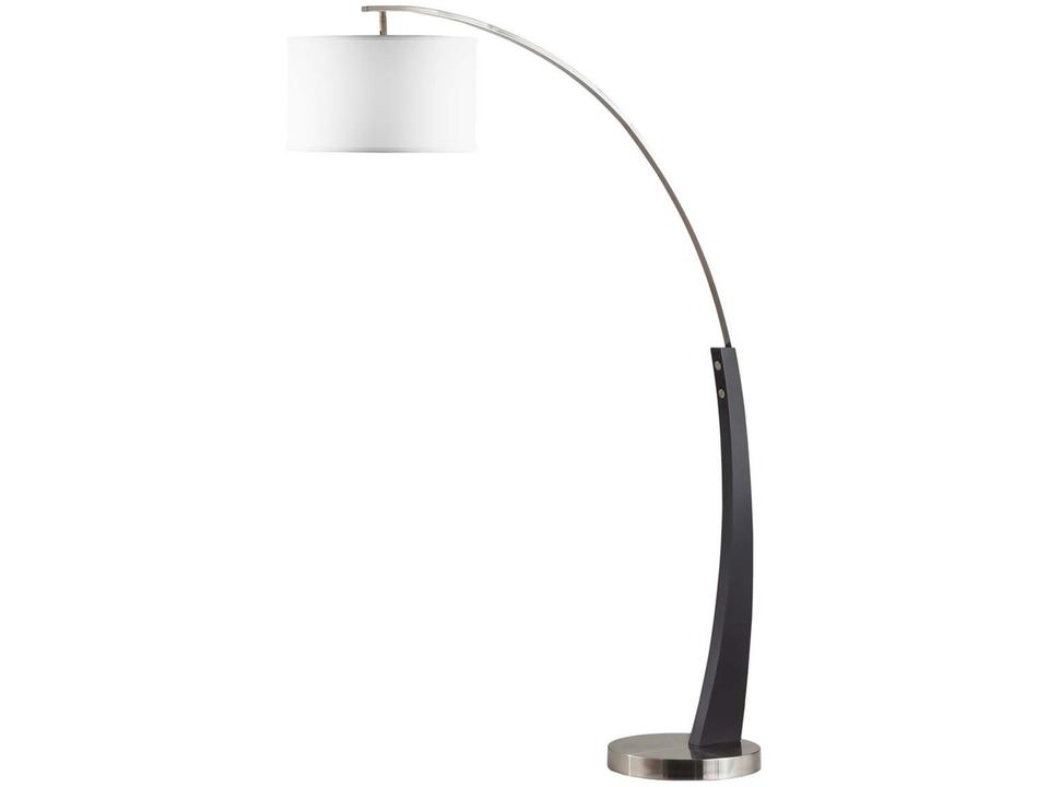 Plimpton Arc Floor Lamp in Espresso and Brushed Nickel
