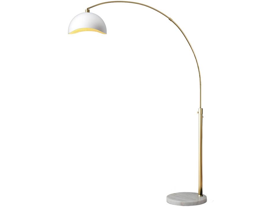 Luna Bella Arc Floor Lamp Weathered Brass and White Marble