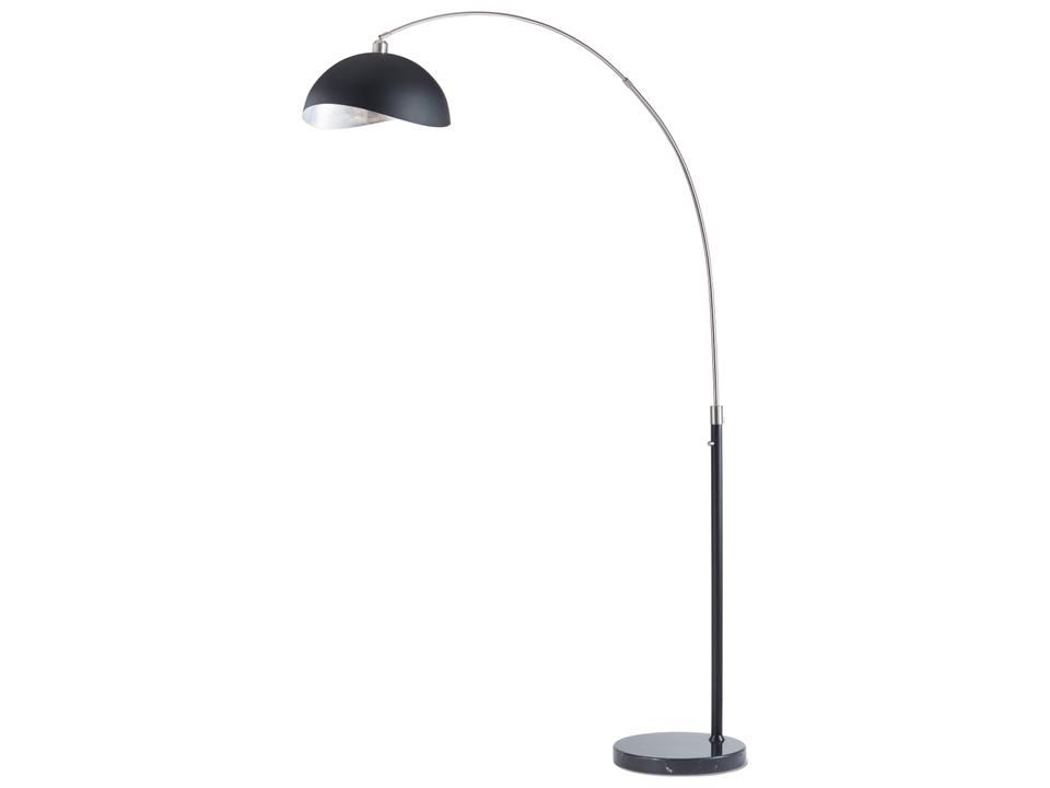 Luna Bella Arc Floor Lamp in Antique Nickel and Black
