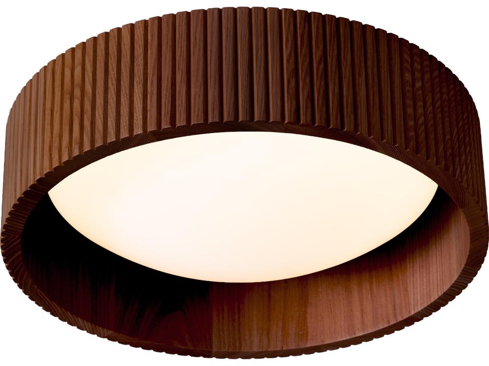 Tambo 1-Light Flush Mount in Weathered Brass and Dark Walnut by Peter Morelli