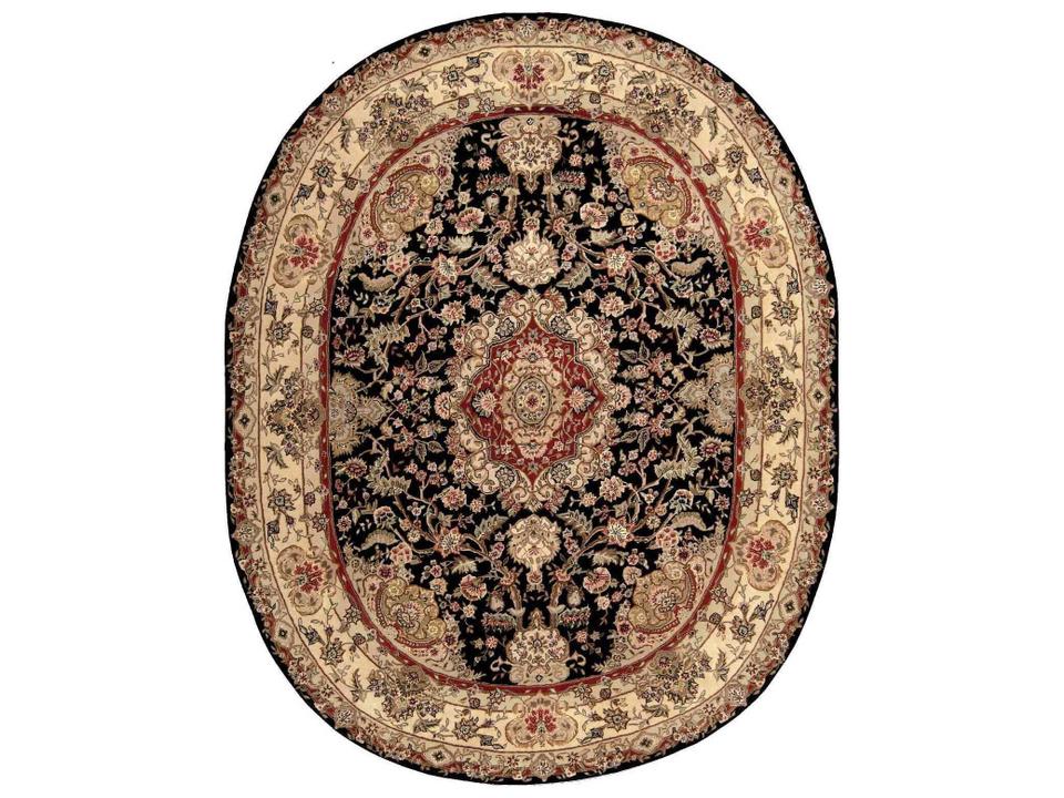 2000 Bordered Area Rug Traditional Wool and Silk