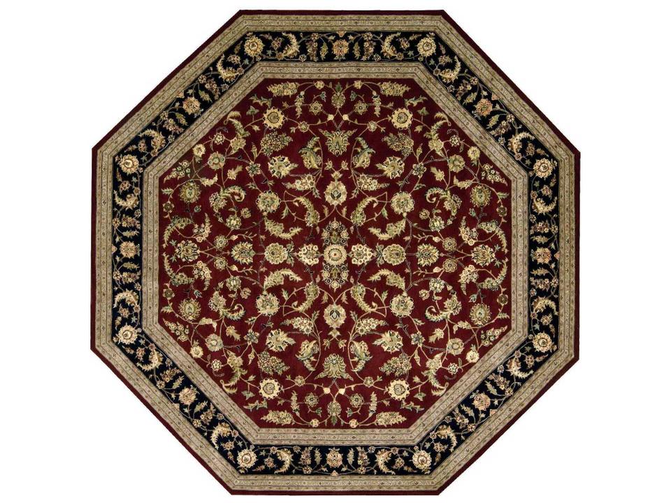2000 10-Foot Octagon Traditional Indoor Area Rug in Burgundy