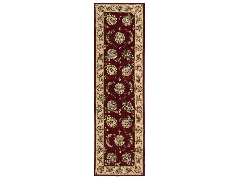2000 Bordered Runner Area Rug Hand-Tufted Wool and Silk