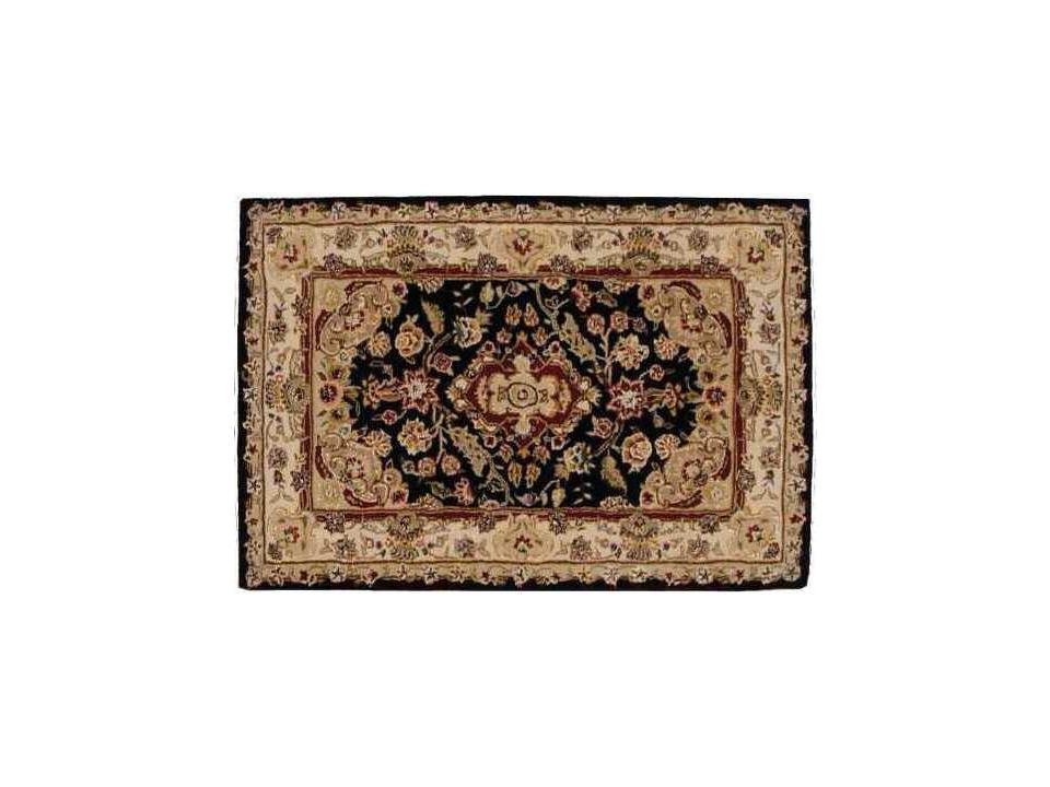 2000 Bordered Area Rug Black Traditional Persian Design