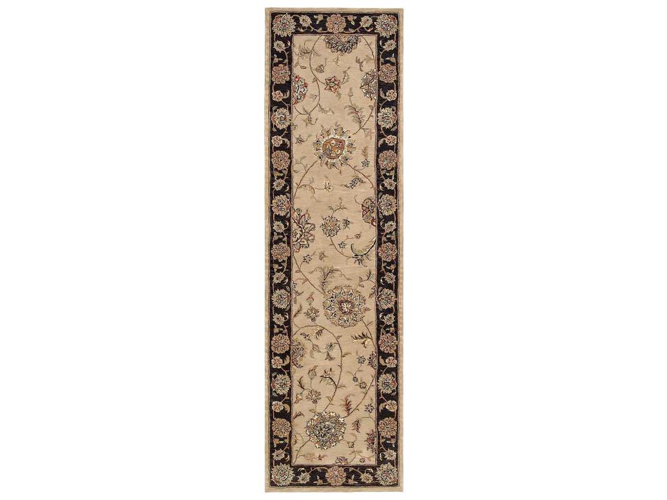 2000 Bordered Runner Area Rug in Beige