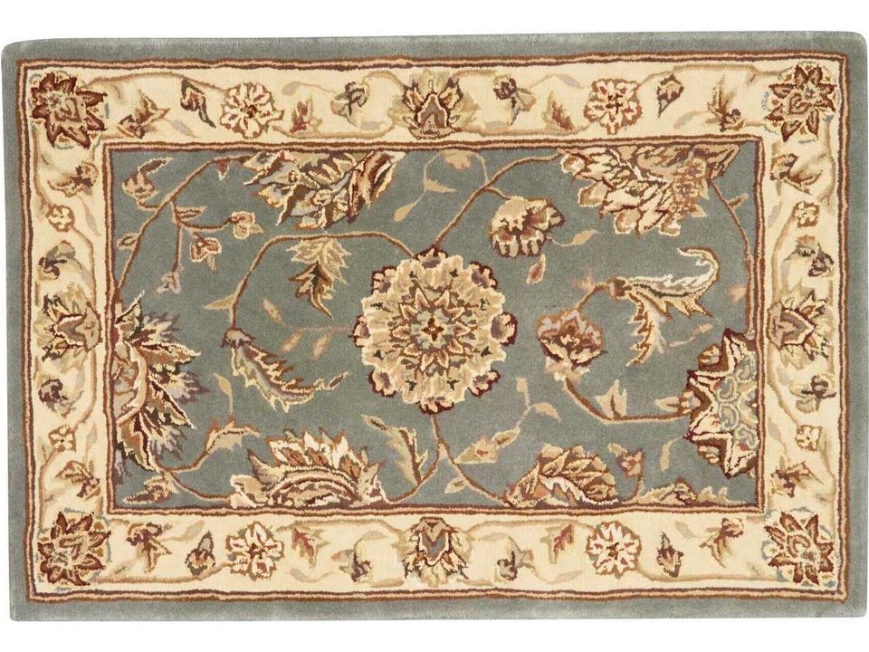 2000 Collection 2210 Blue Rectangle Area Rug with Persian Floral Design