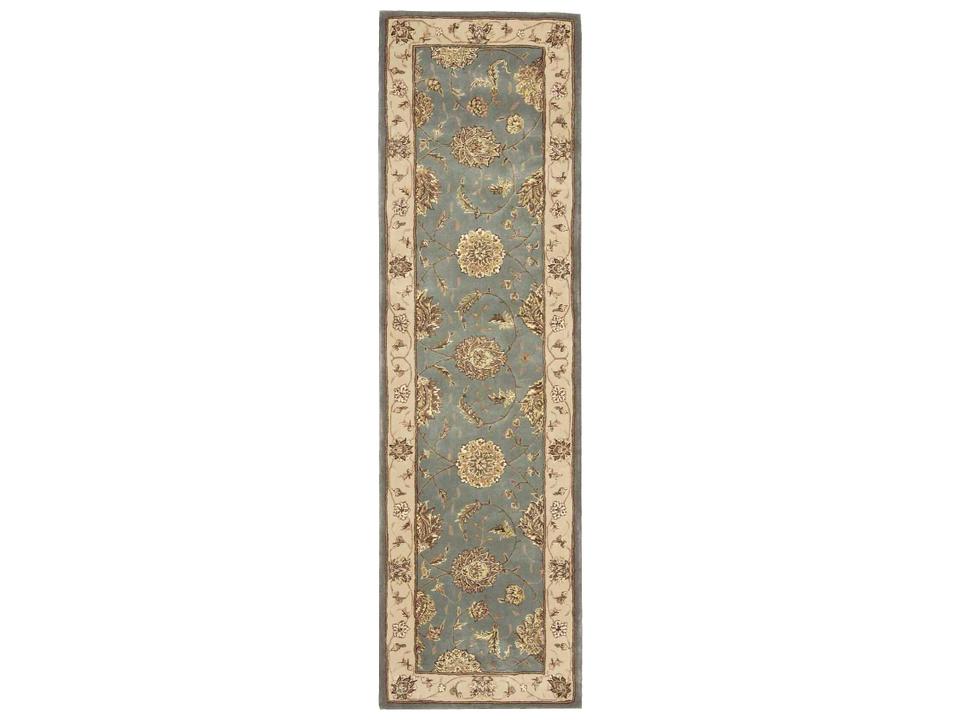 2000 Collection 2210 Blue Traditional Wool Silk Runner Rug