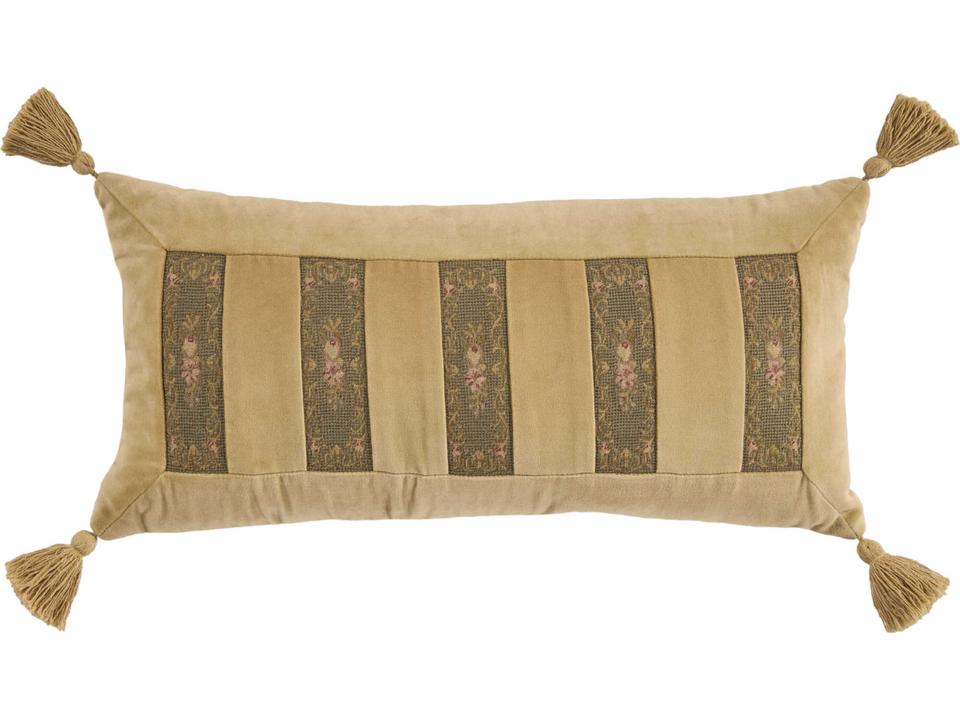 Mina Victory Vintage Floral Stripes 13 x 27 Sage Pillow