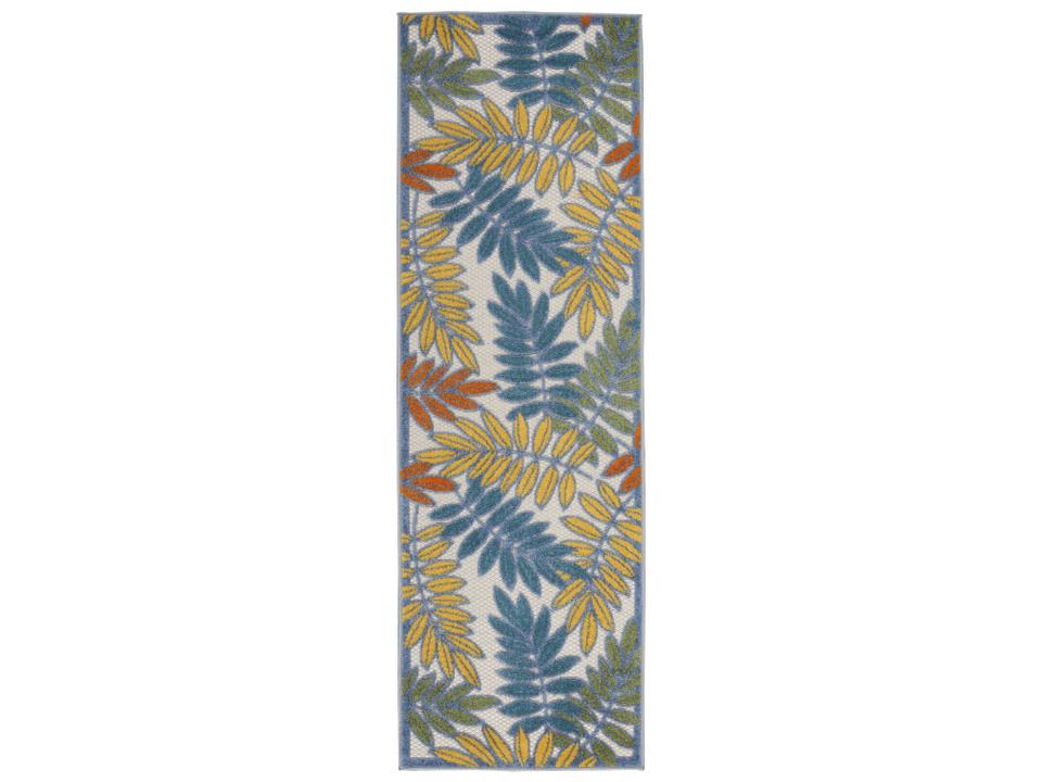Aloha ALH18 2'3" x 8' Ivory Multi Floral Runner Rug