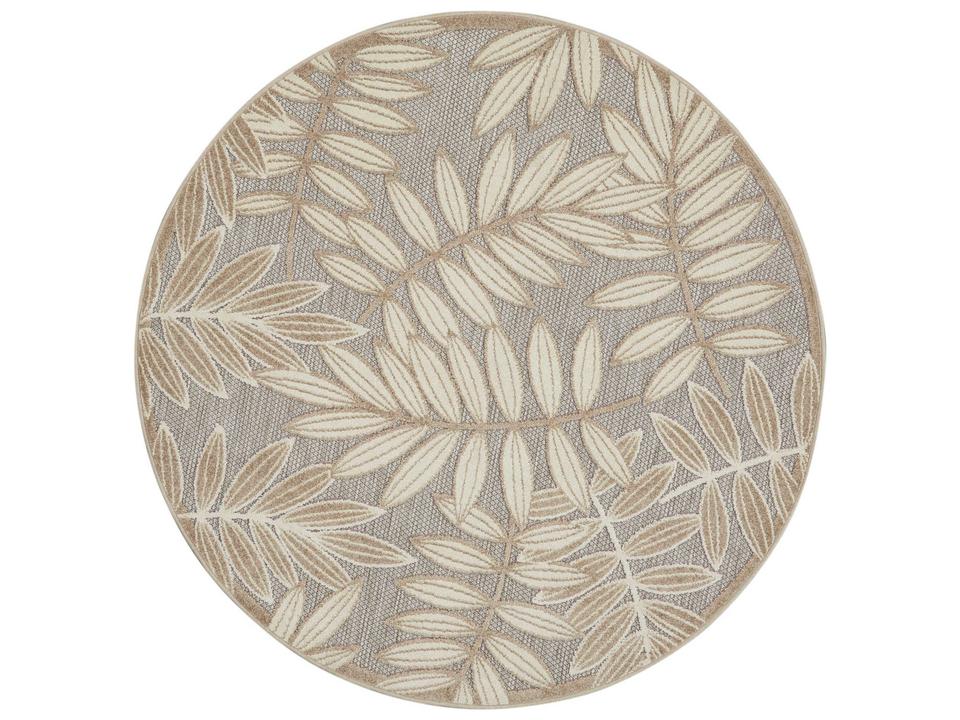 Aloha ALH18 Natural Round Indoor Outdoor Area Rug 4 Ft