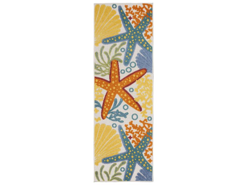 Aloha ALH24 Multicolor Coastal Indoor Outdoor Runner Rug