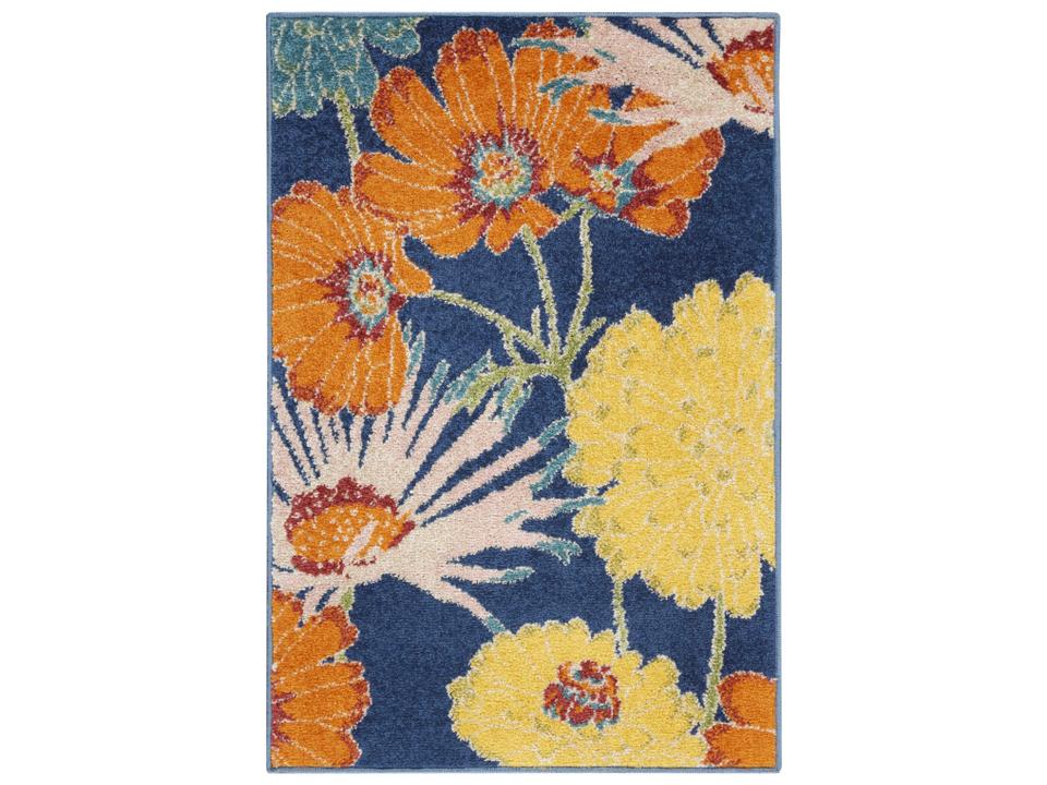 Allur Navy Multicolor Contemporary Floral Area Rug