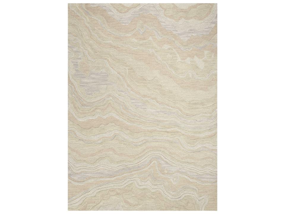 Graceful Collection Hand-Tufted Abstract Wool Area Rug in Beige