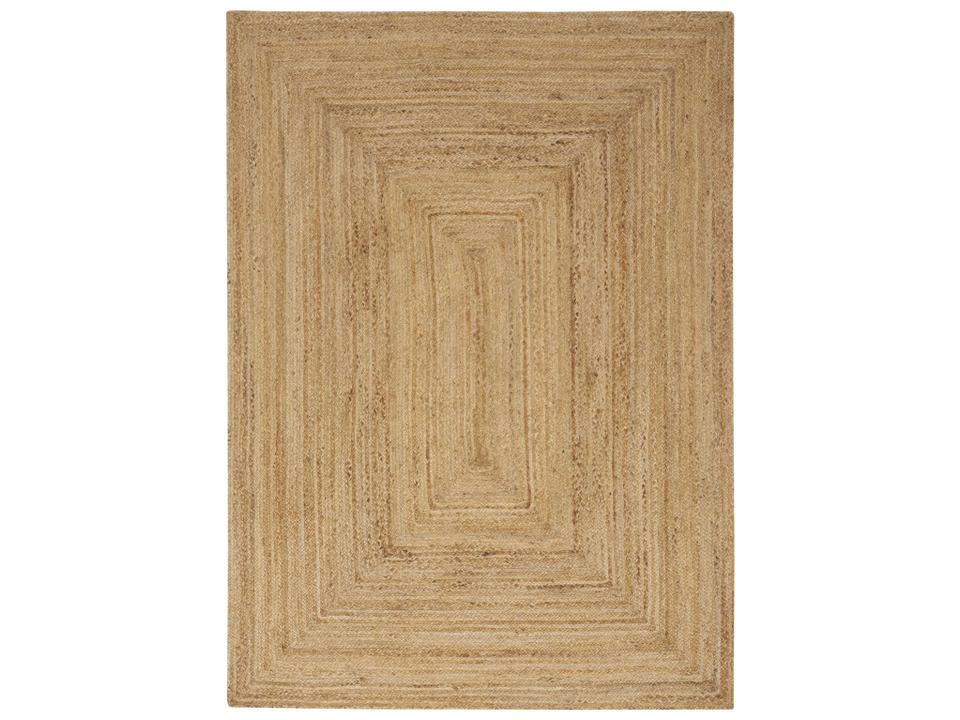 Natural Jute Handwoven Rectangular Area Rug in Natural