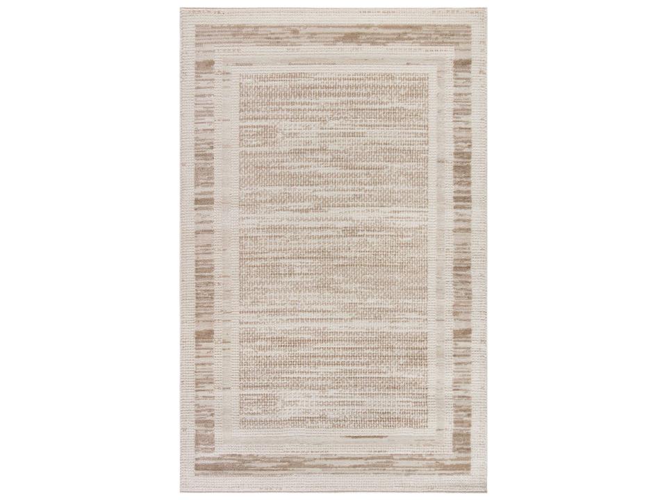 Serenity Home SRH07 Geometric Blend Runner Rug in Mocha Ivory