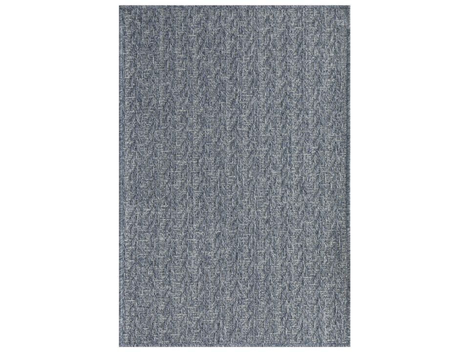 Tulum Flatweave Abstract Indoor Outdoor Area Rug in Denim