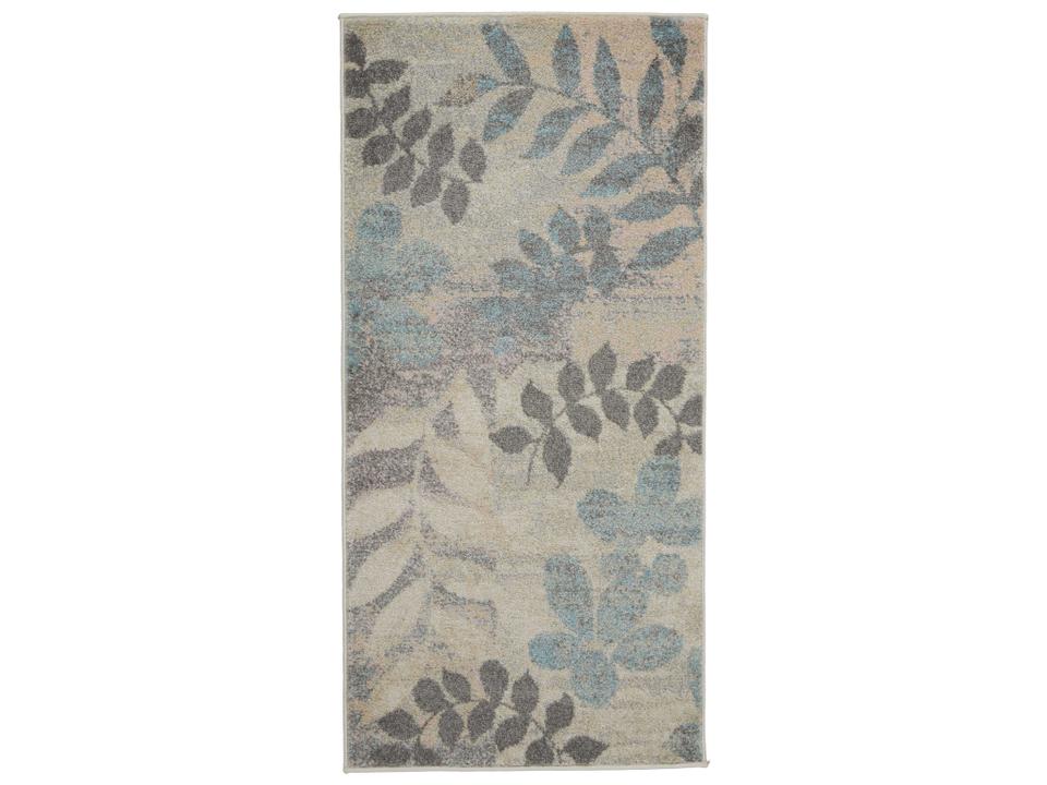 Tranquil Floral Area Rug in Ivory Light Blue