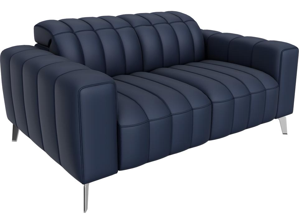 Portento Loveseat with Adjustable Headrests in Channel-Tufted Upholstery