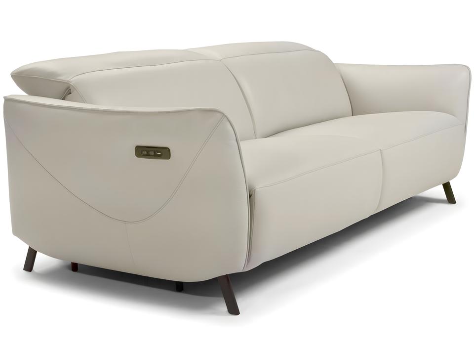 Lima Power Reclining Sofa with Adjustable Headrest in Matte Black Metal