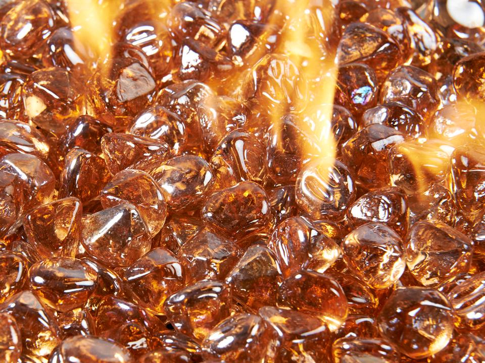 Crystal Fire Large Tempered Glass Diamonds in Copper