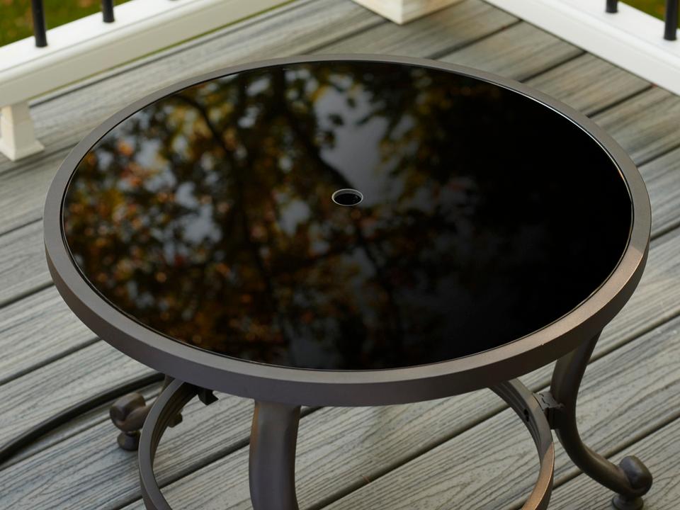 20-Inch Round Black Tempered Glass Fire Pit Burner Cover