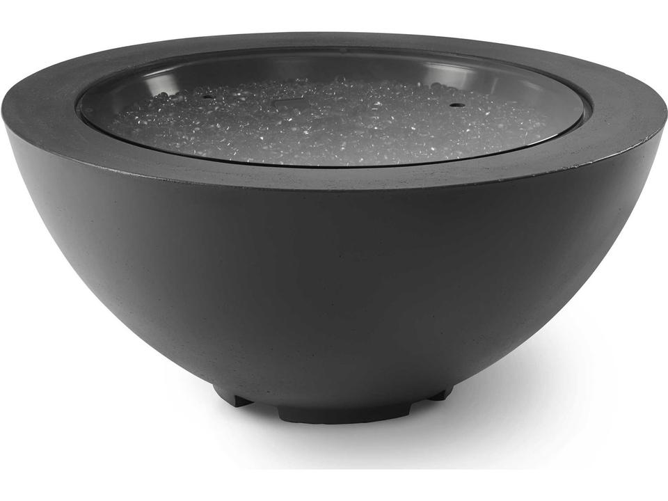 Cove 42-Inch Round Gas Fire Pit Bowl Midnight Mist Concrete