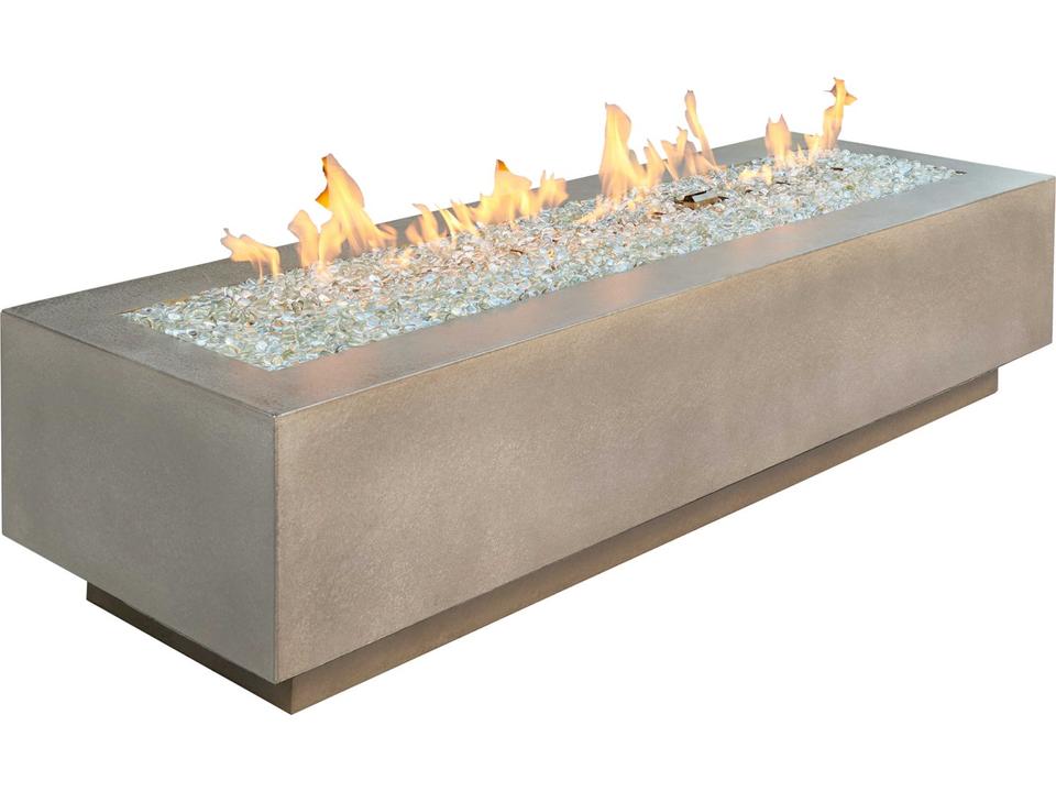 Cove 72-Inch Linear Gas Fire Pit Table in Natural Grey Concrete