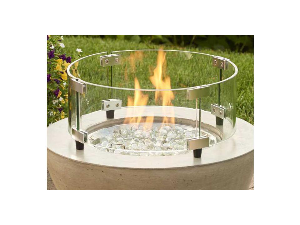 Round Tempered Glass Wind Guard for 25-Inch Fire Pit Burners