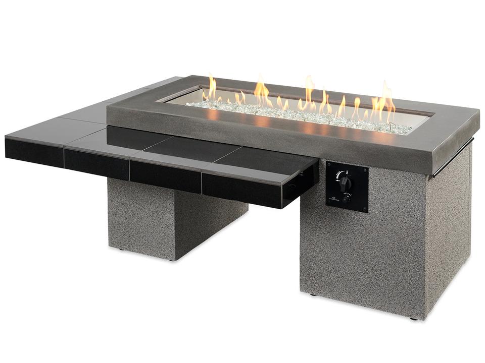 Uptown Linear Gas Fire Pit Table Black with Direct Spark Ignition