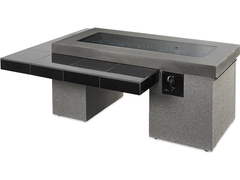 Uptown Black Linear Gas Fire Pit Table
